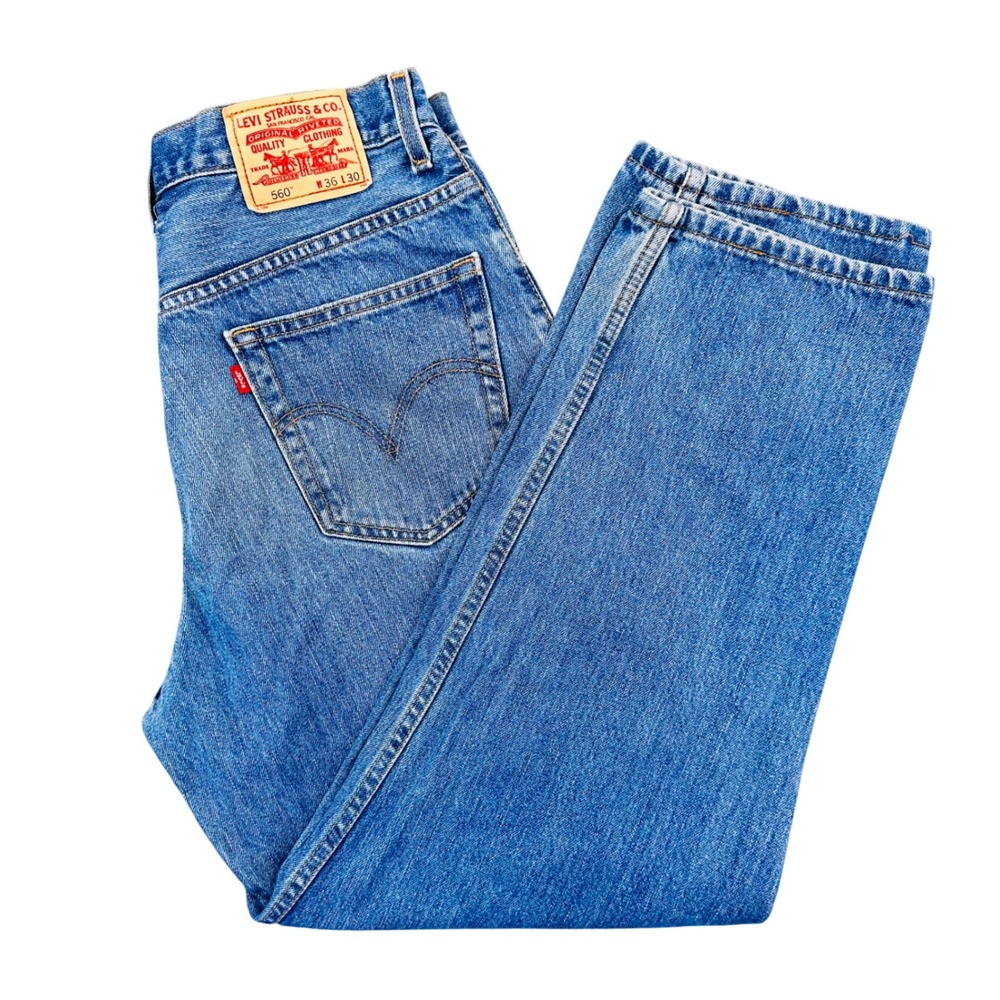 Levis 560 Comfort Fit Jeans Mens 36x30 Medium Wash Relaxed Tapered Baggy VTG Y2K
